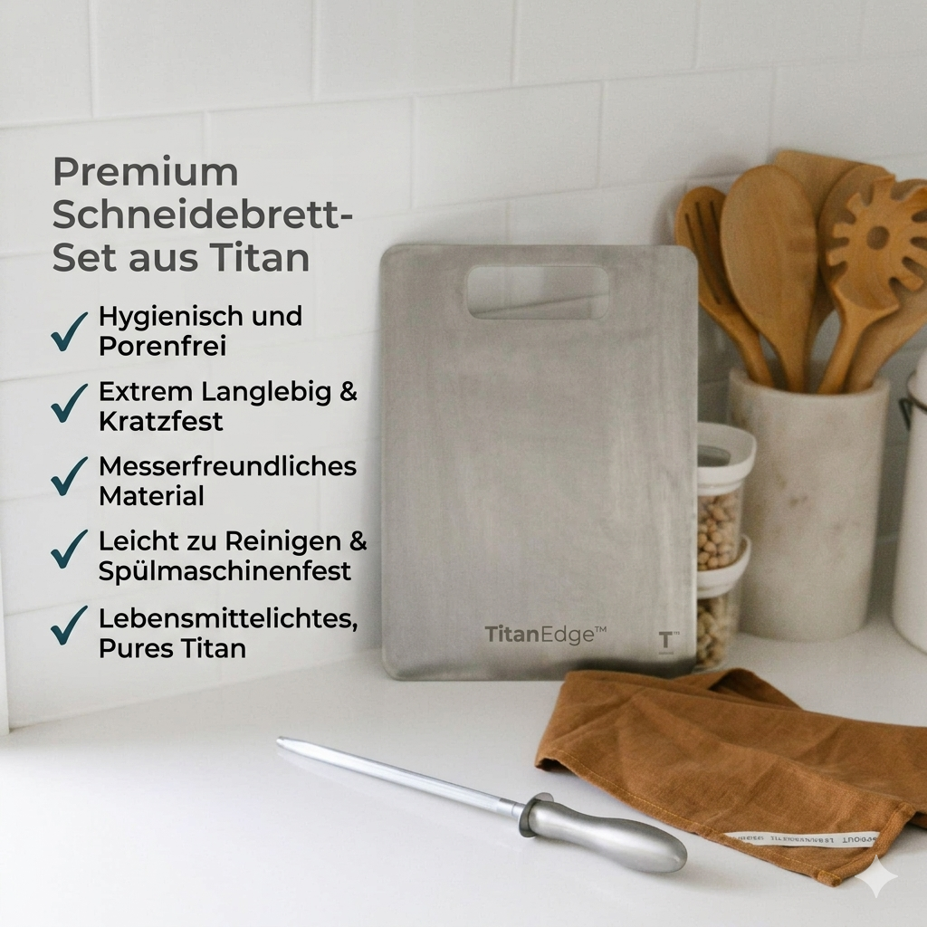 TitanEdge Premium Schneidebrett-Set aus Titan